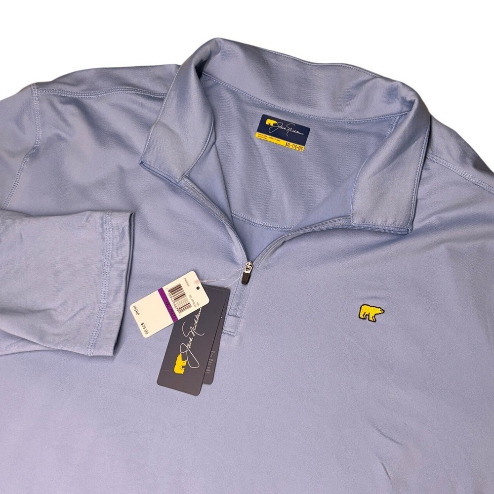 Jack Nicklaus Pullover Men XXL Blue Quarter Zip Golden Bear Performance Stretch